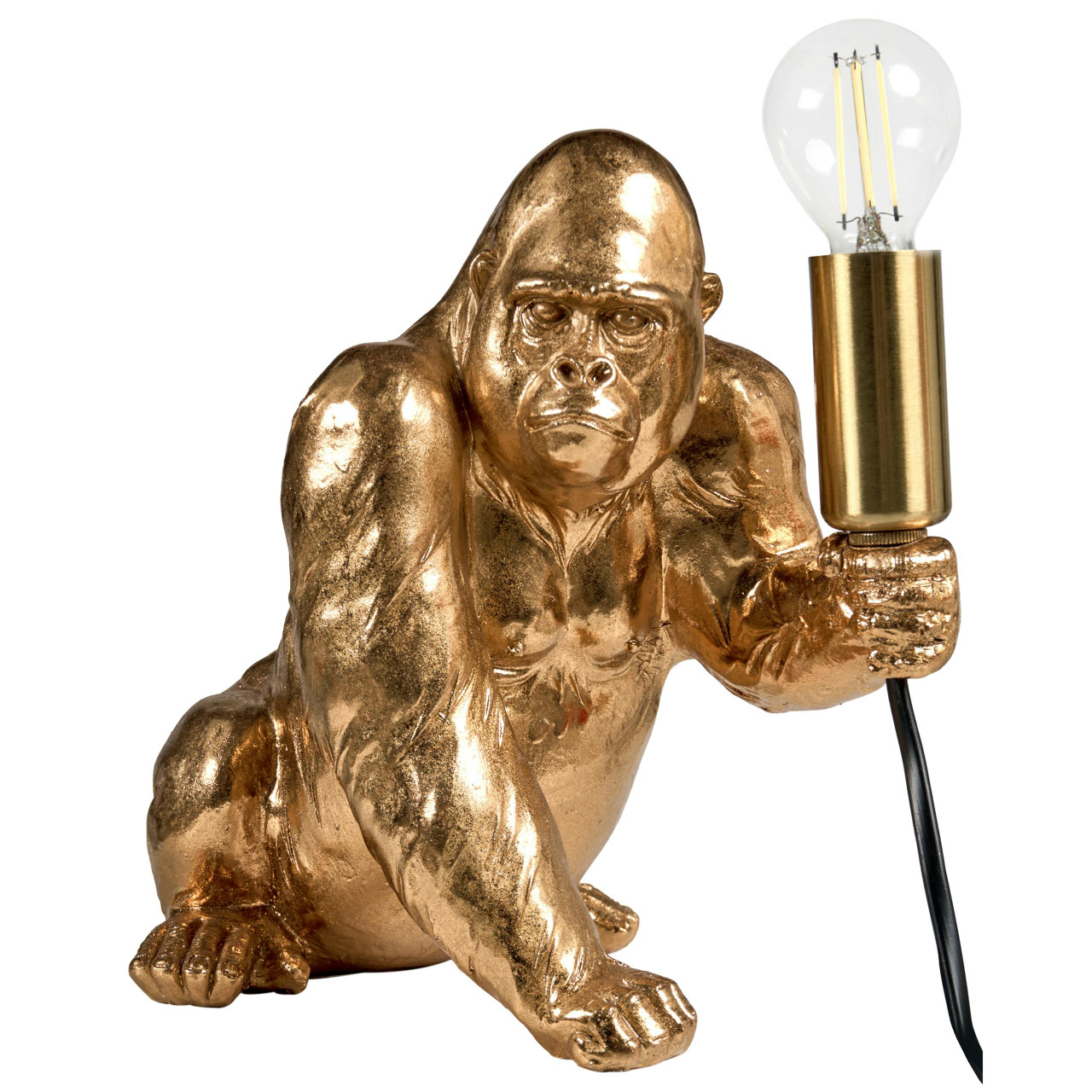 Lâmpada de mesa Harambe em poliresina dourada