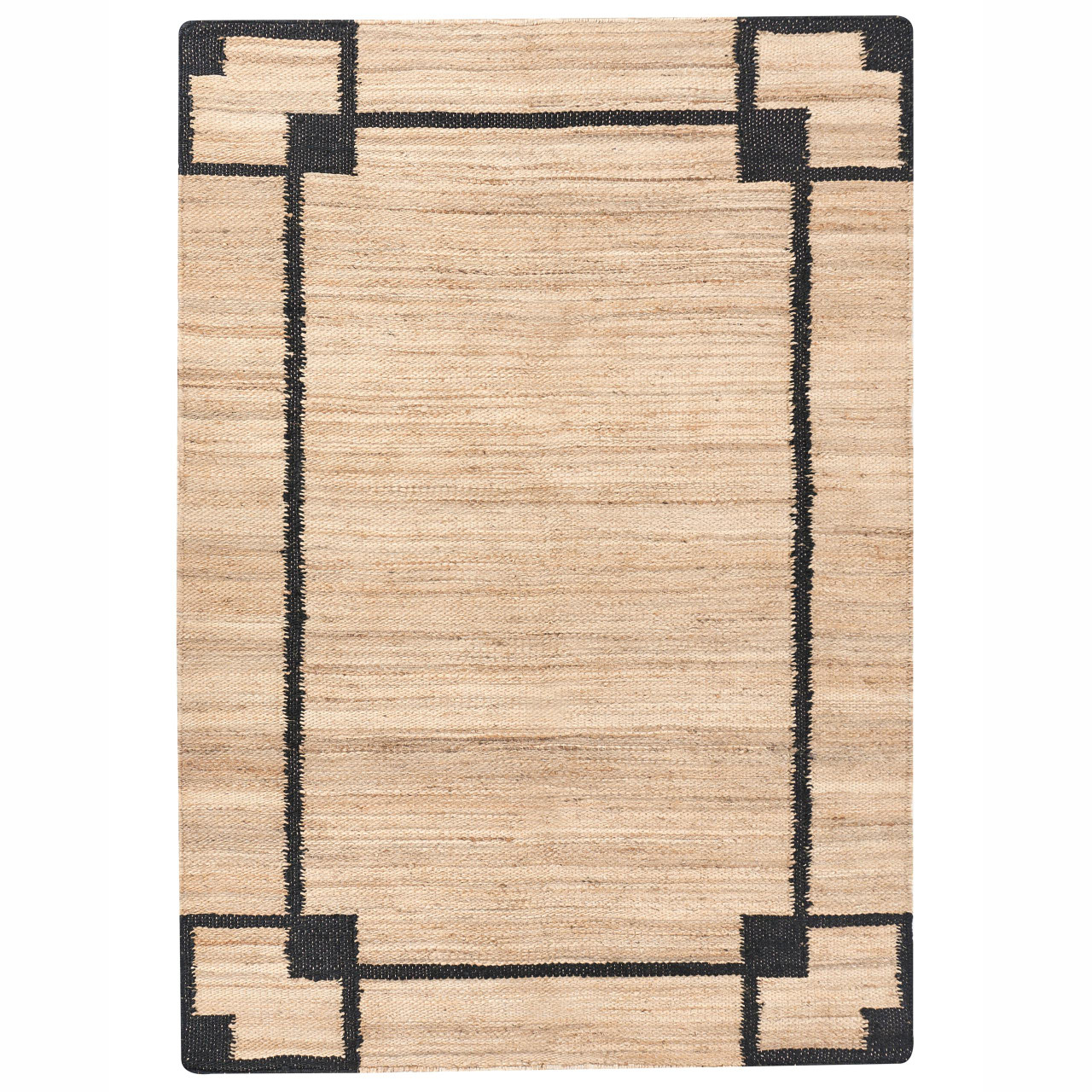 Tapete GONDIA Preto/Creme 160 x 230 cm Juta