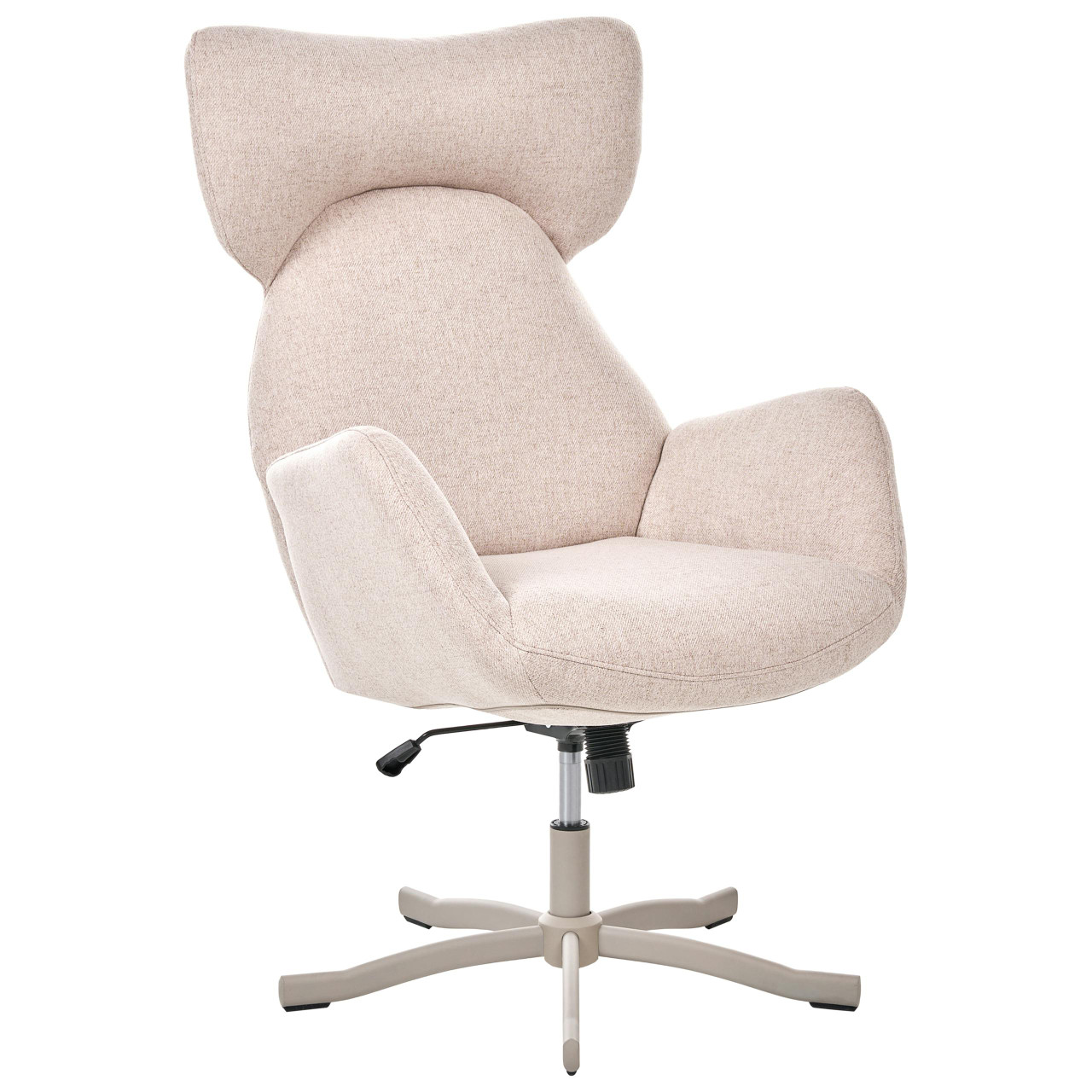Poltrona giratória BELIANI Sonderby de Tecido Creme 73x83x118