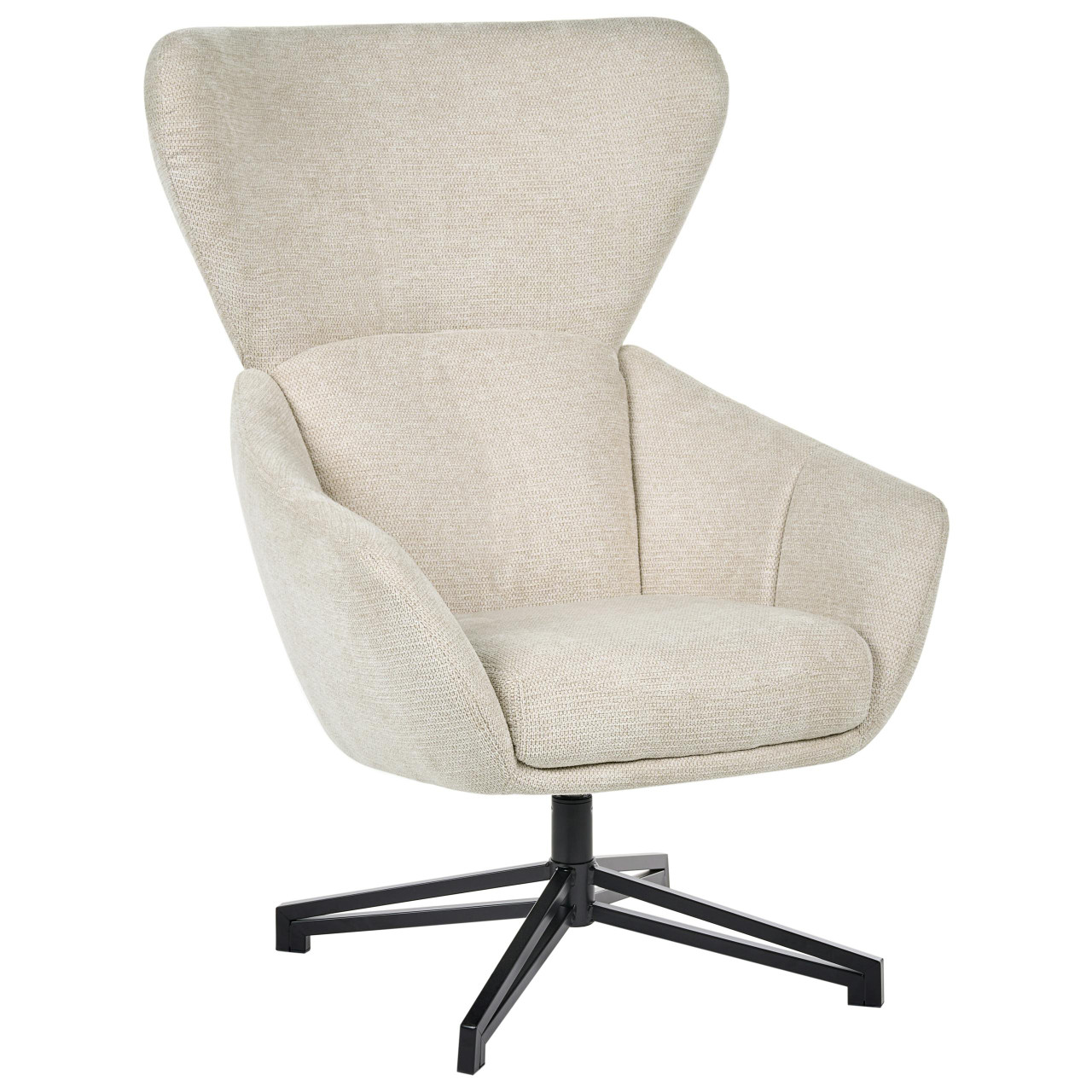 Poltrona giratória BELIANI Dalen de Tecido Creme 76x87x111