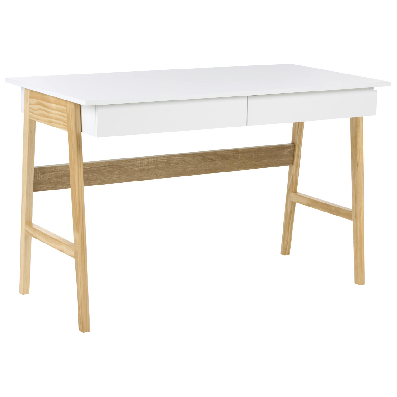 Secretária THESLAY em aglomerado de madeira com 2 gavetas 120x60 cm