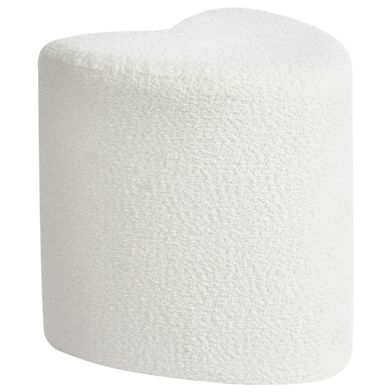 Puf coração Scotia chenilla branco