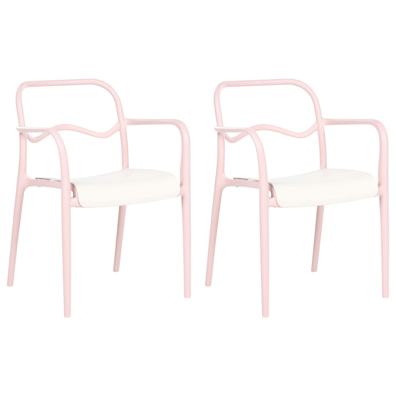 Conjunto de 2 cadeiras de jardim THASOS Material sintético Rosa pastel