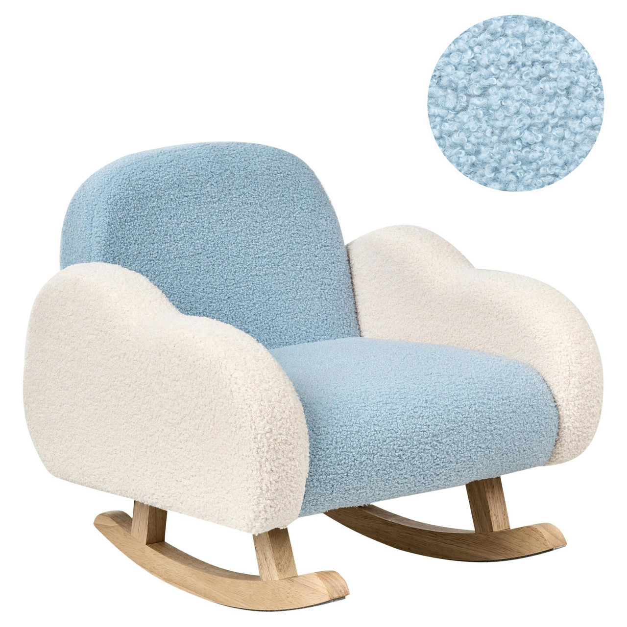 Silla mecedora infantil Skare bouclé azul
