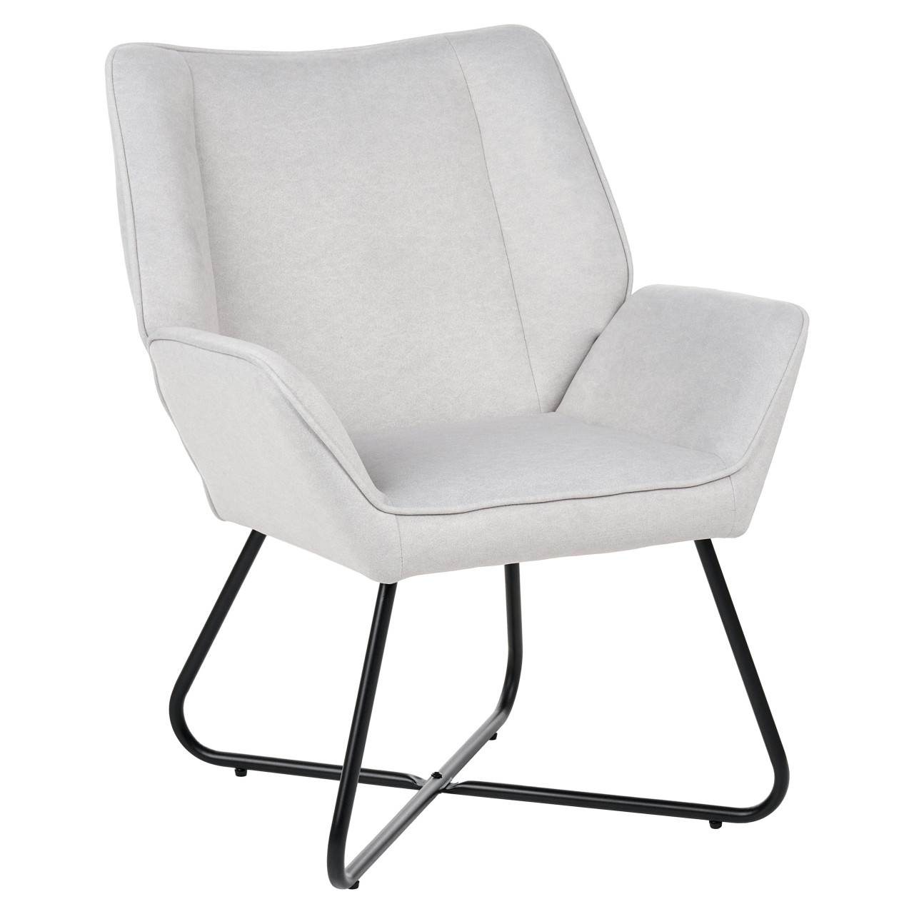 Poltrona BELIANI Gressela de Veludo Cinzento 67x67x87