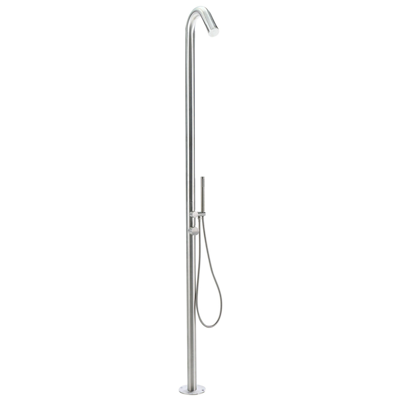 Chuveiro autónomo exterior BELIANI Belizon de Aço inoxidável Prateado 33x17x230