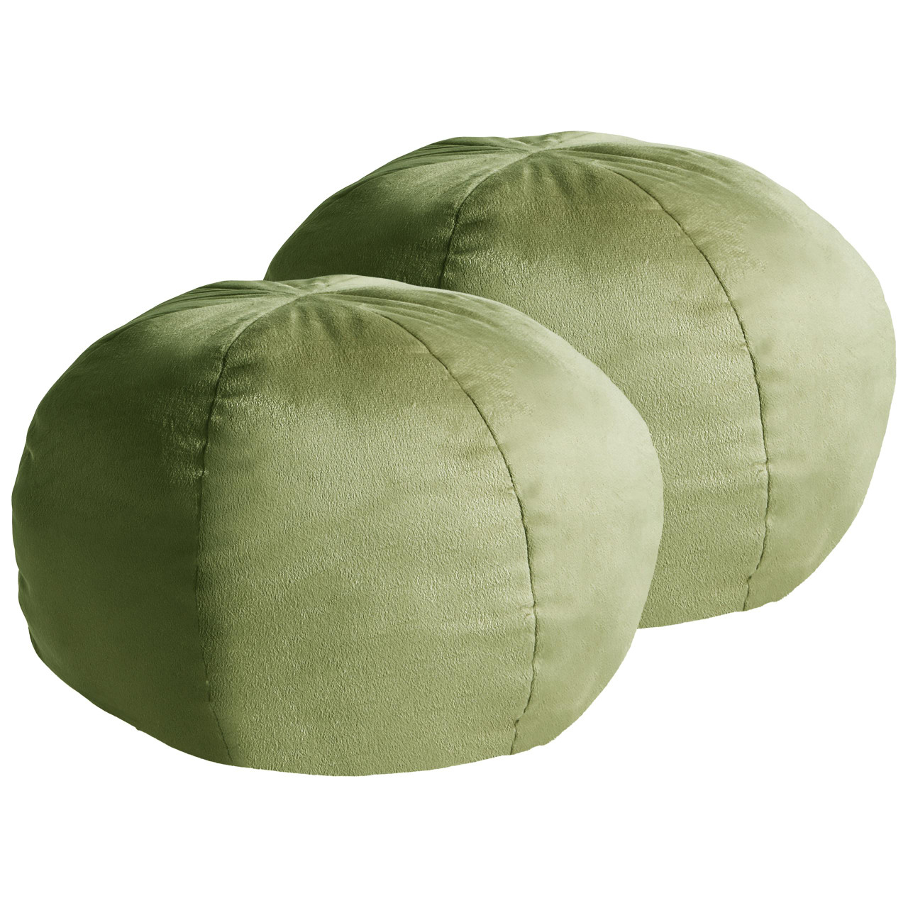 Conjunto de 2 almofadas decorativas SALVIA Veludo 33 x 33 cm Verde-oliva Sólido