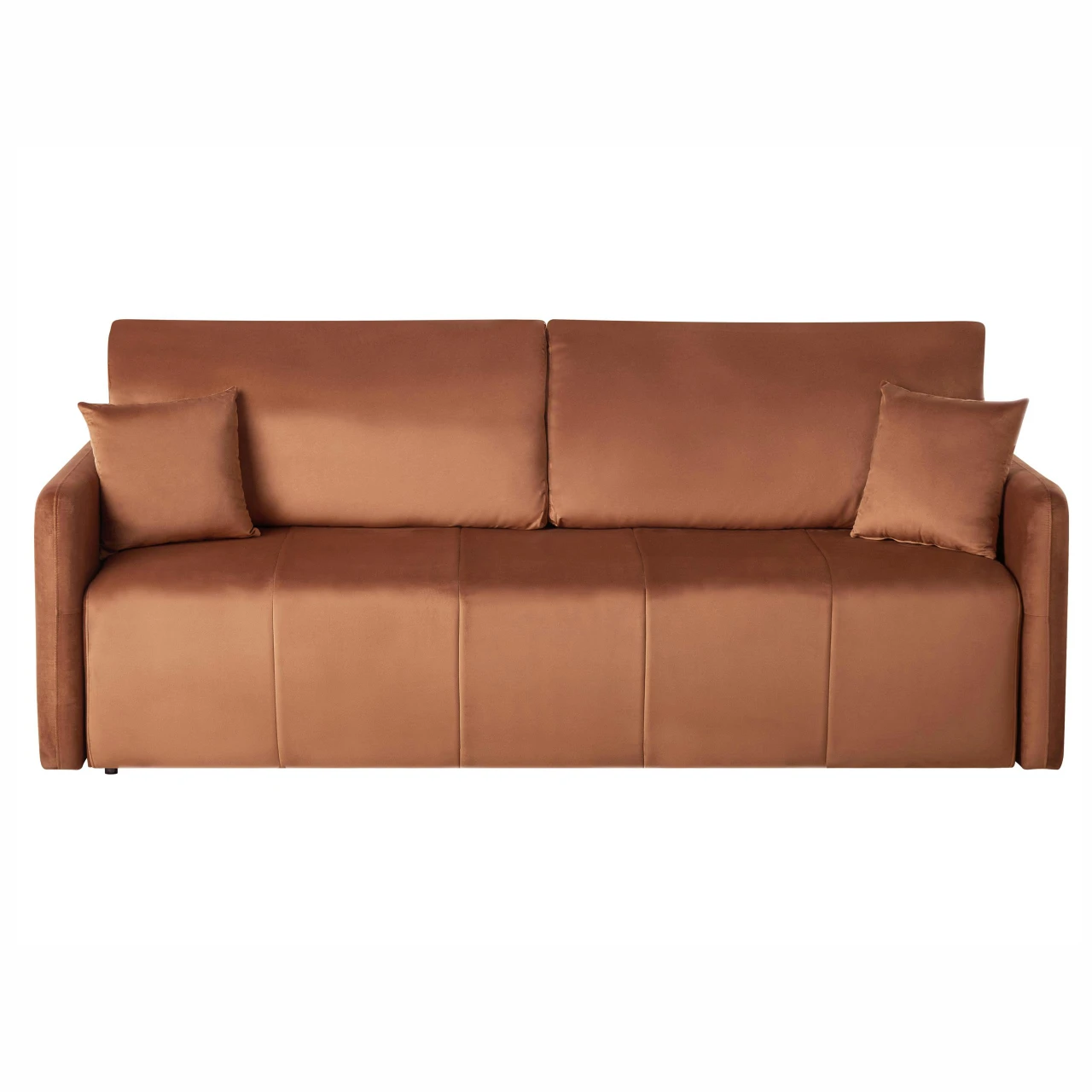 Sofá-cama 3 lugares EGGE Veludo Castanho dourado