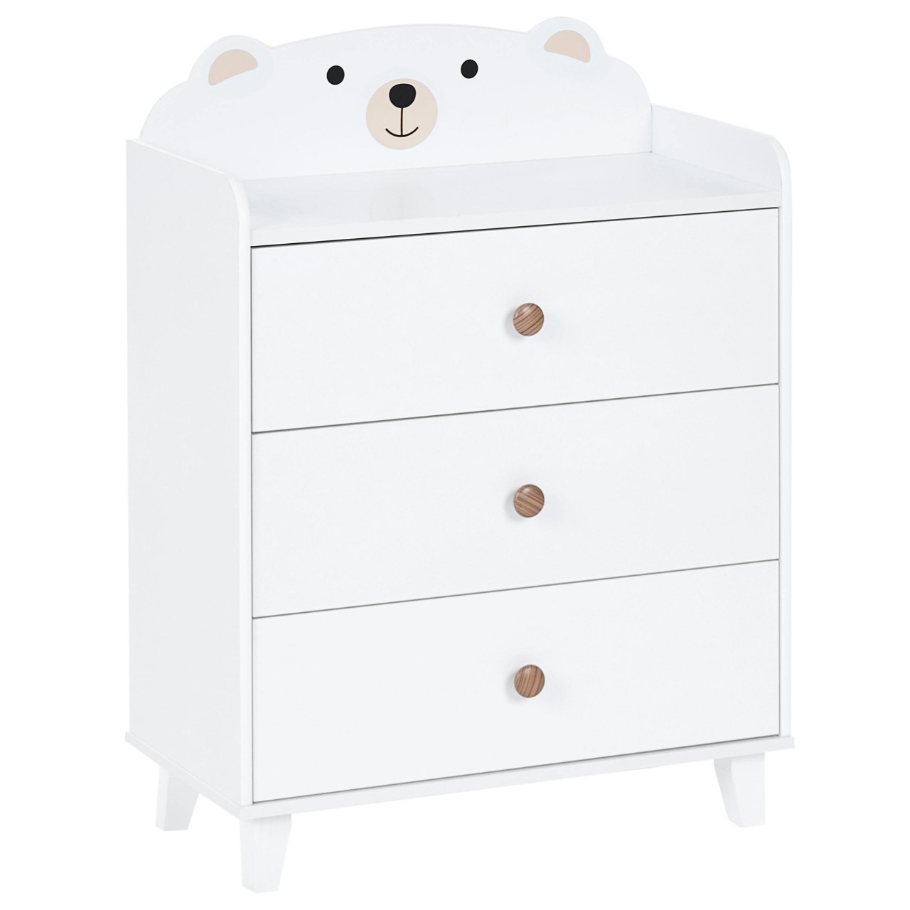 Cómoda infantil escandinava espaçosa com 3 gavetas BELIANI Mimili de MDF Branco 60x30x79