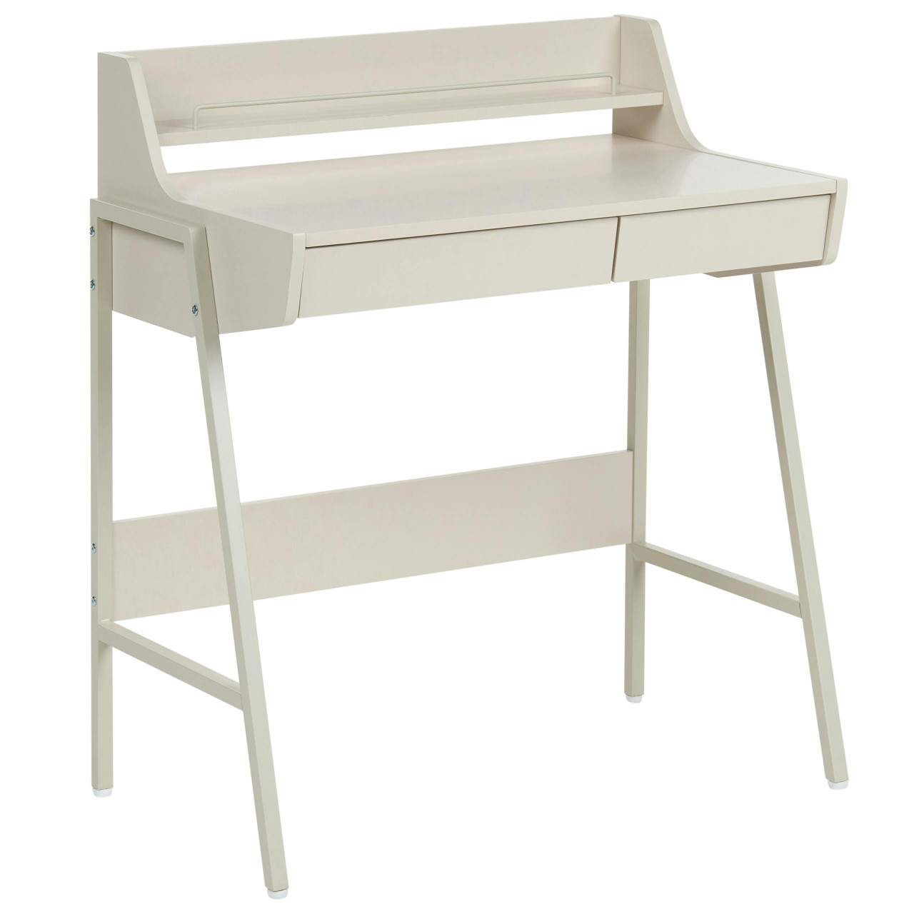 Secretária com estante superior BELIANI Broxton de MDF Creme 77x46x89