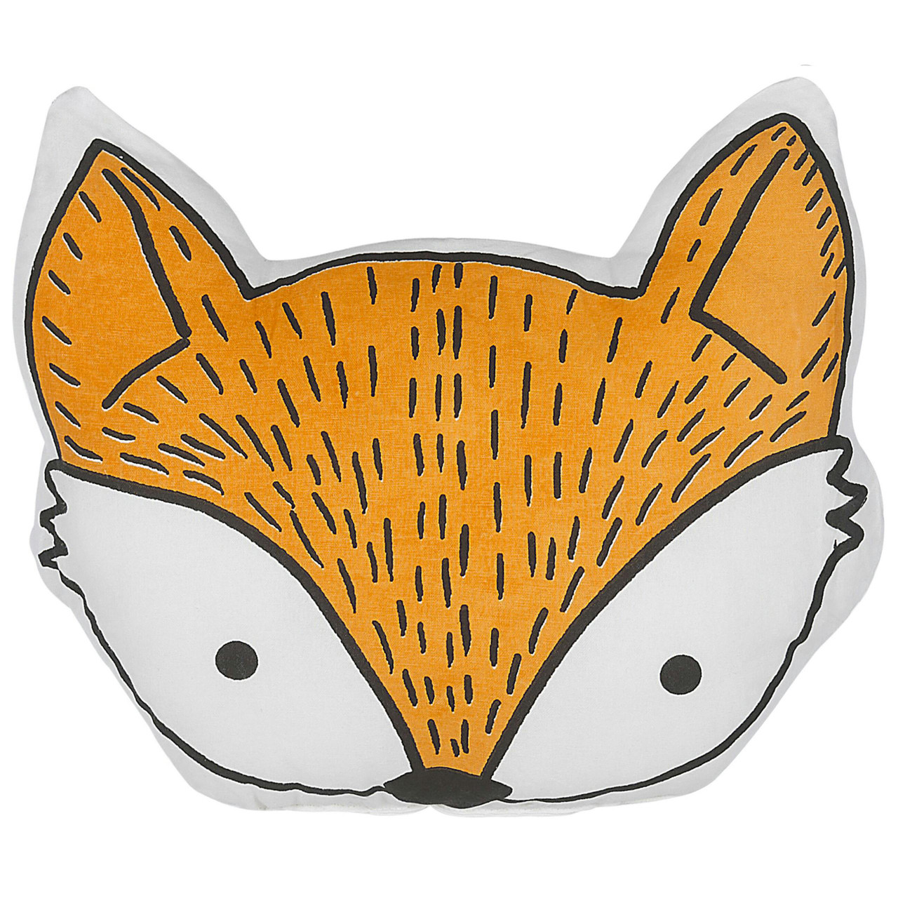 Almofada decorativa Vadodara em algodão, motivo raposa, laranja