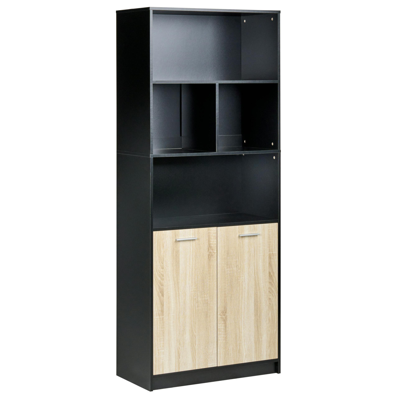 Estante com 2 portas ZEHNA Castanho/Preto