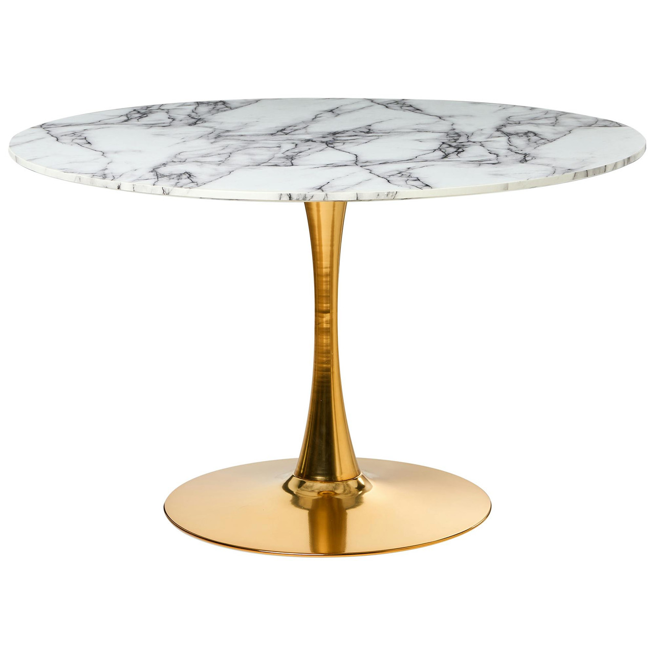 Mesa de jantar redonda Boca MDF branco