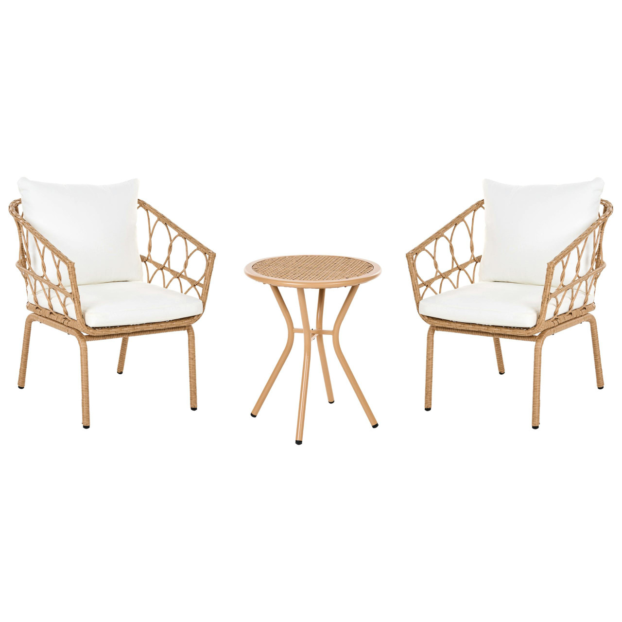 Conjunto bistrô BELIANI Ferla de Ratan sintético Castanho 62x56x84