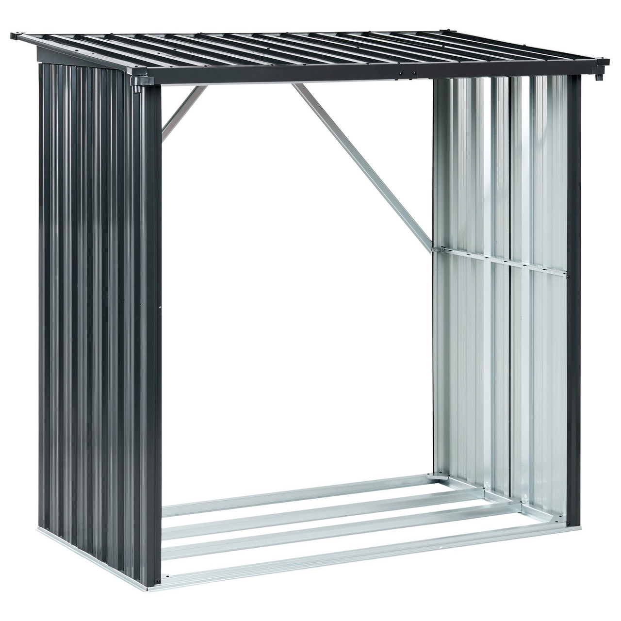 Abrigo de jardim BELIANI Scheggino de Aço Cinzento 165x89x153