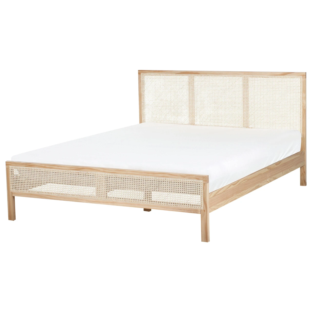 Cama Pinho SALERNAS 160 x 200 cm Castanho claro