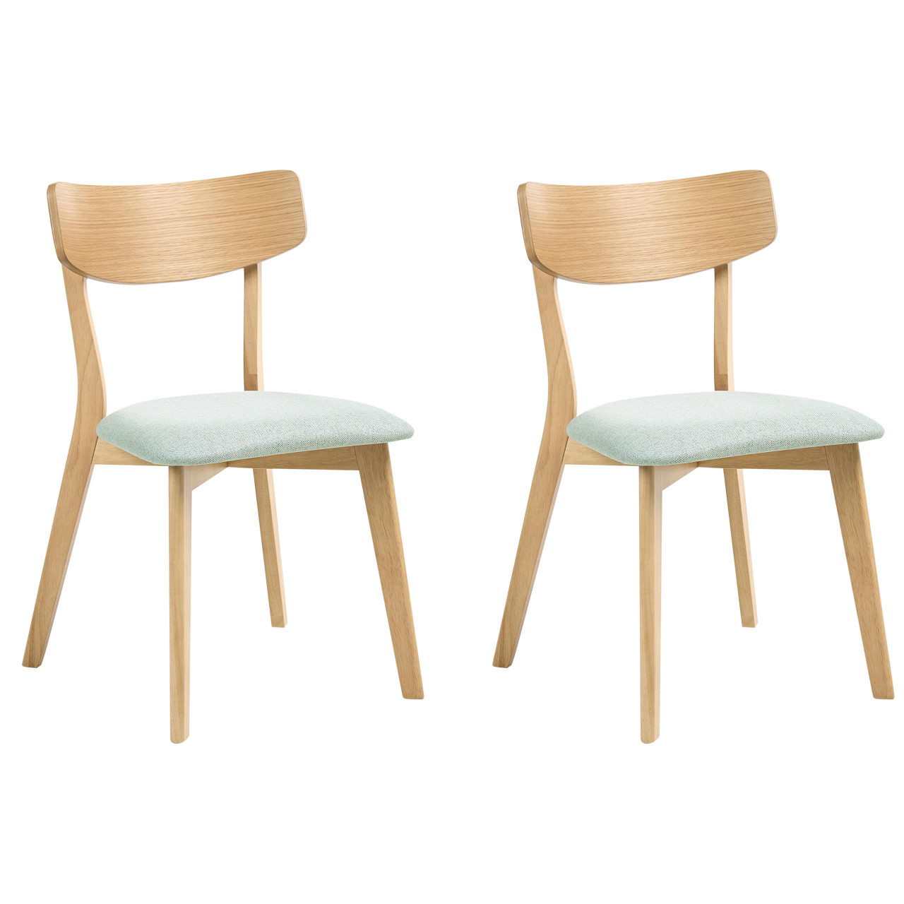 Conjunto de cadeiras de refeição de estilo retro BELIANI Hope de Madeira de seringueira Castanho 51x49x77