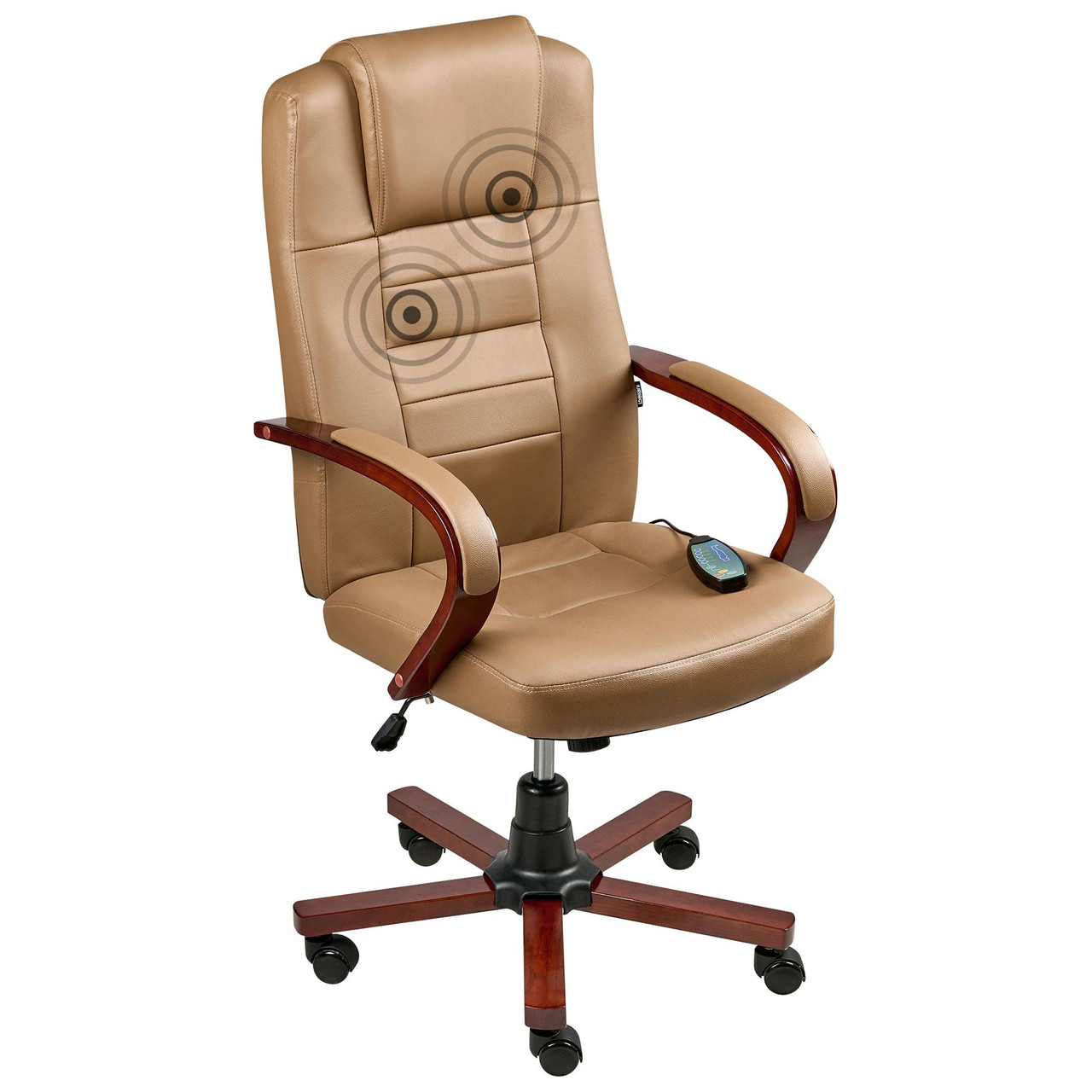 Cadeira de massagem DIAMOND com aquecimento Pele Castanho claro