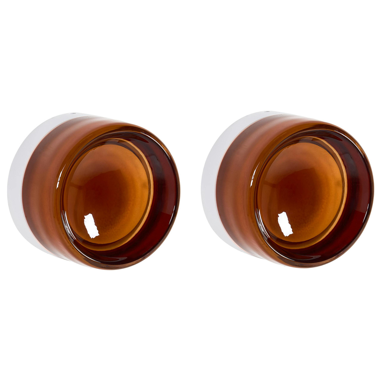 Conjunto de 2 candeeiros de parede para exterior XALLAS Castanho