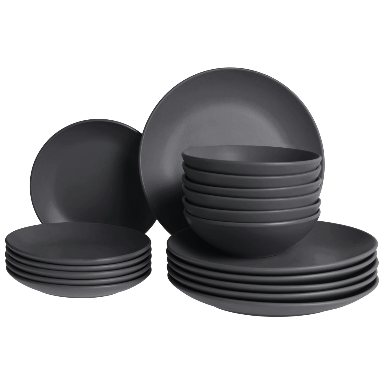 Conjunto de 18 peças de louça VIVANI Grés Preto
