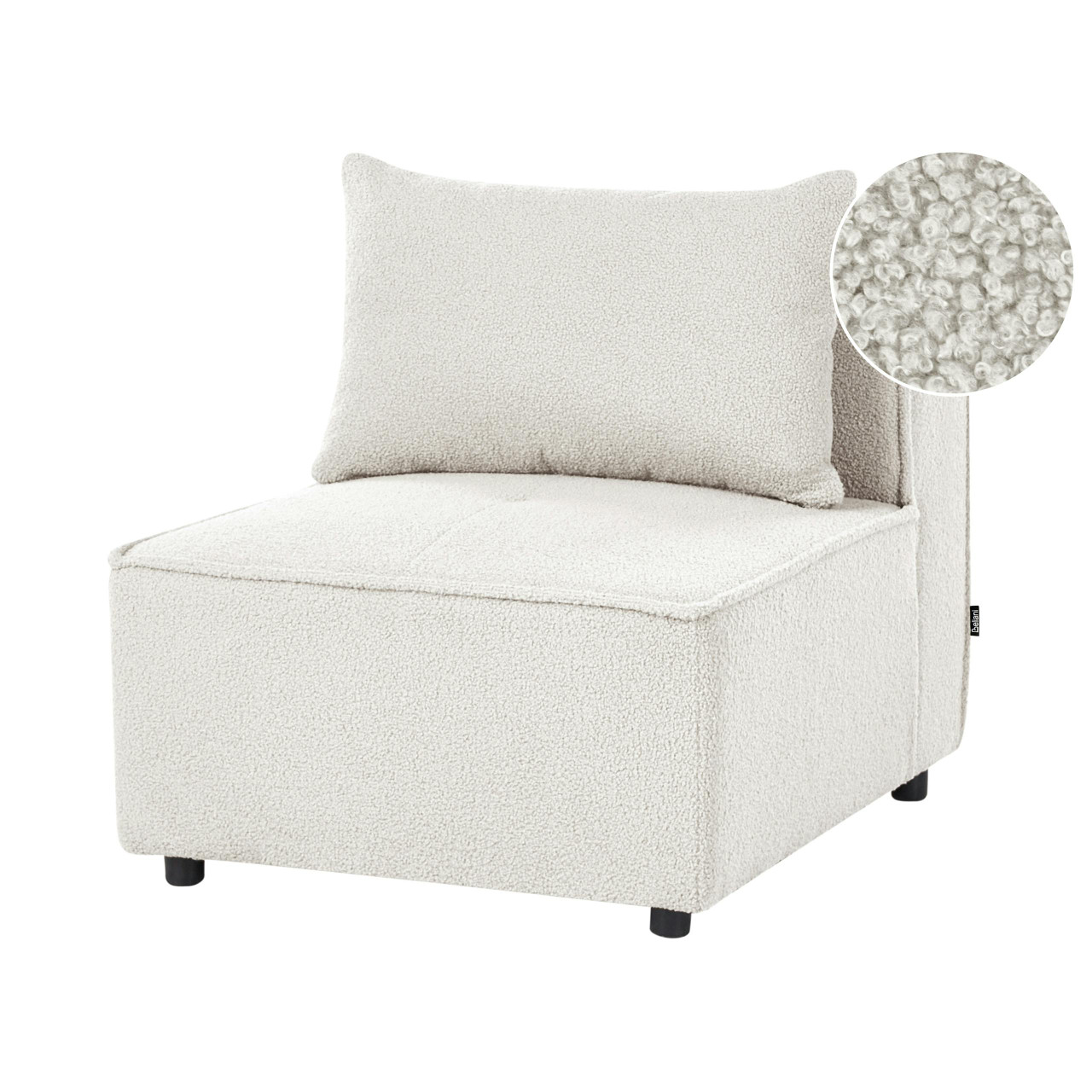 Módulo de cadeira BELIANI Axebo de Bouclé Branco 70x94x93
