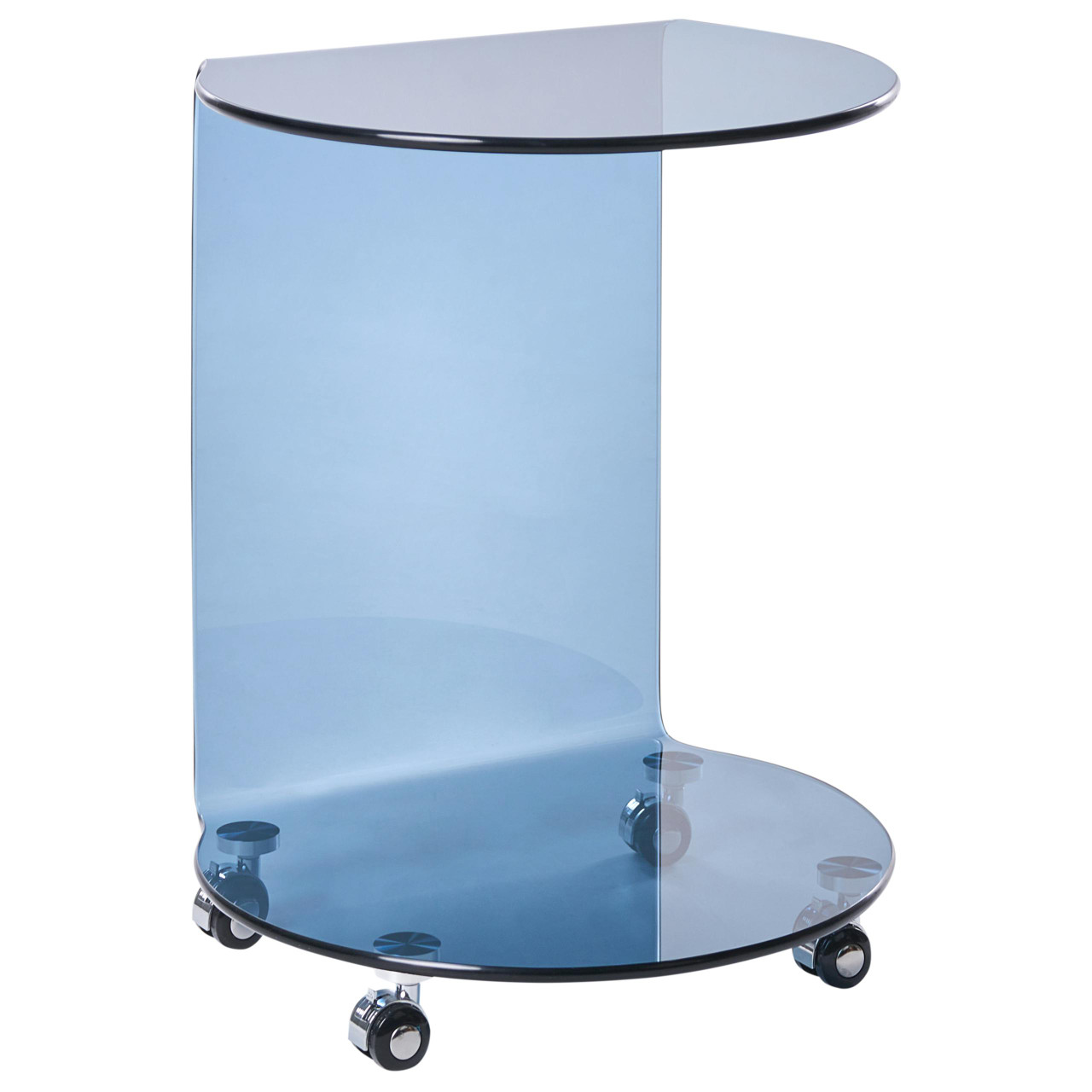 Mesa de apoio MINTO Vidro de segurança (temperado) Azul com rodas