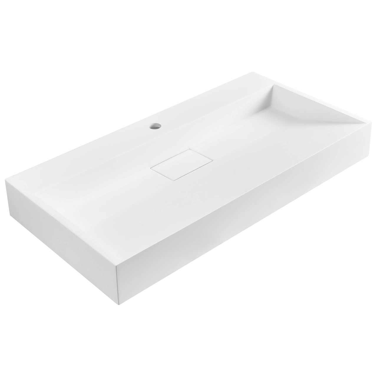 Lavatório BELIANI Quenko de Composto mineral Branco 90x46x12