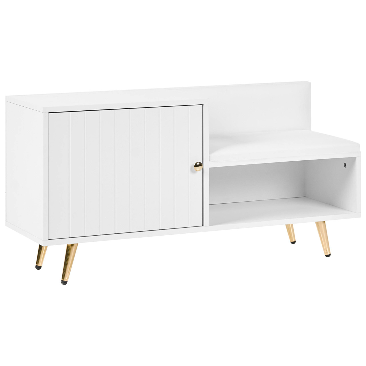 Banco de entrada com sapateira BELIANI Kelowna de Aglomerado de madeira Branco 100x35x50