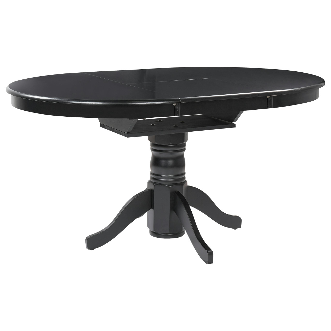 Mesa de jantar extensível Akron em MDF preto
