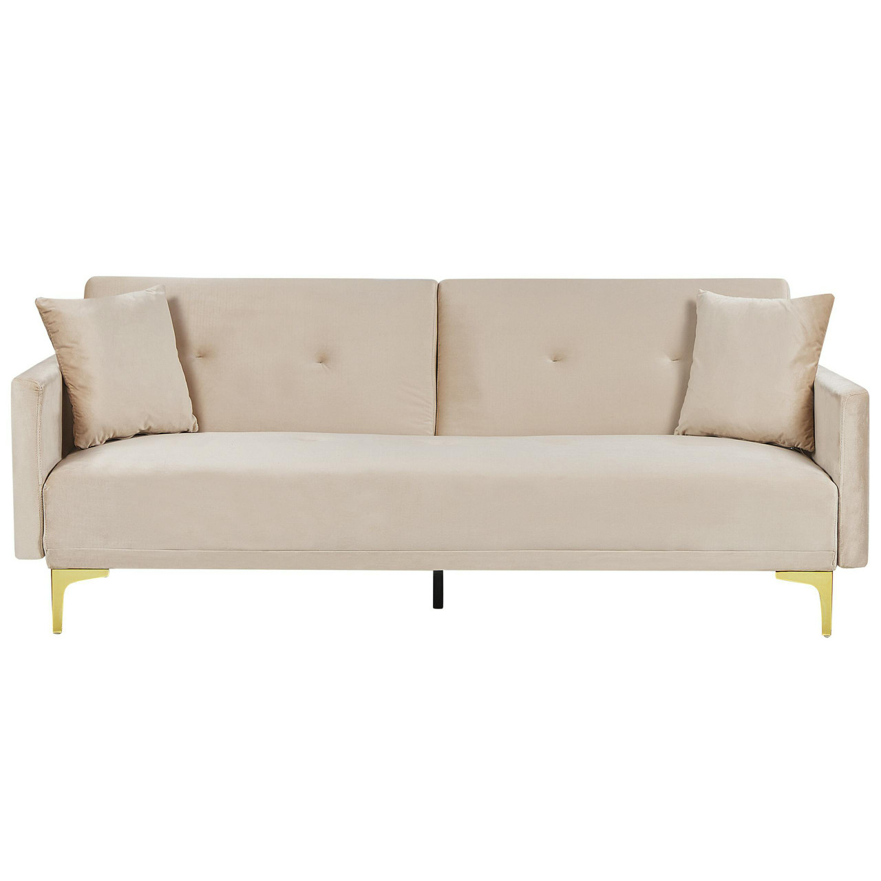 Sofá-cama Lucan de Veludo Creme