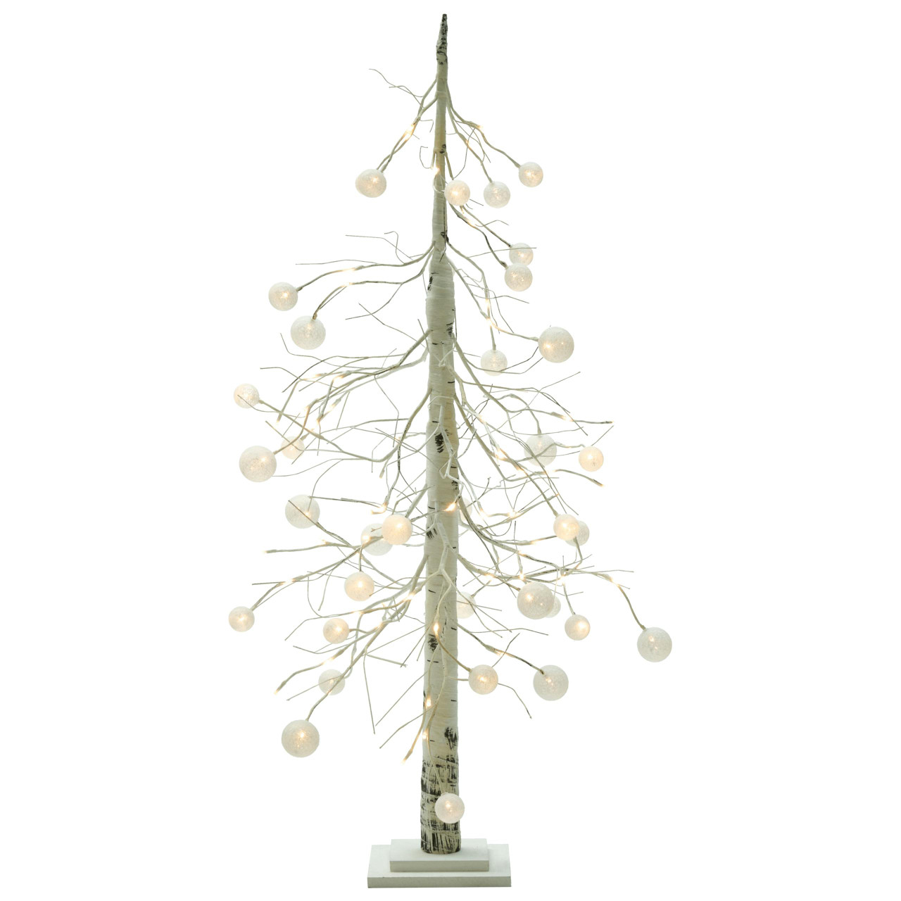 Decoração de exterior LED HOLAR Árvore de Natal 122 cm Branco
