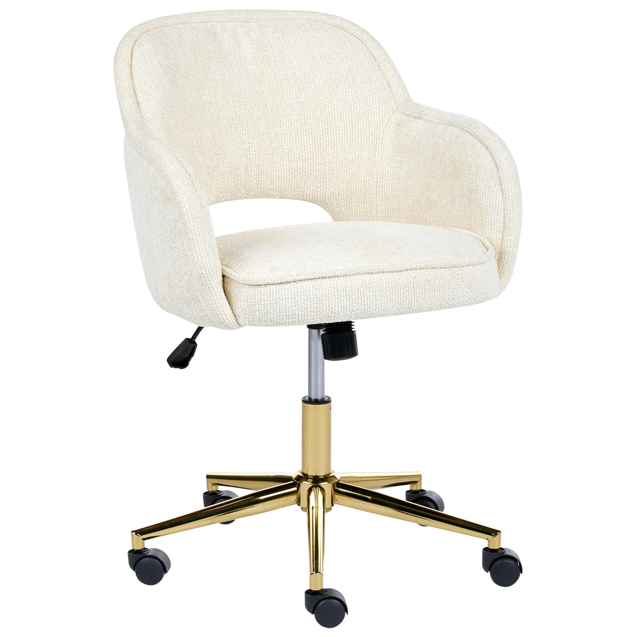 Cadeira home office BELIANI Ember de Chenille Branco 60x60x91