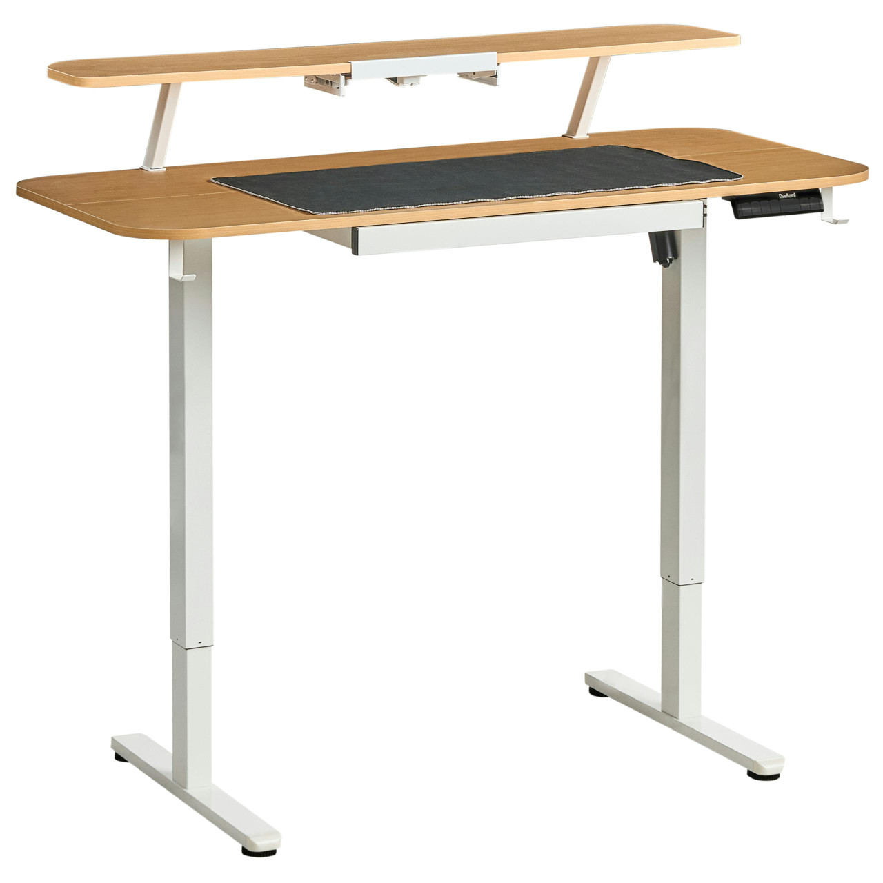 Secretária de pé ajustável eletricamente WILBANKS Castanho claro/Branco 120 cm 60 cm com entrada USB