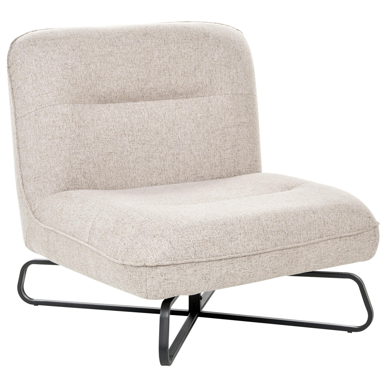 Poltrona BELIANI Lindal de Tecido Creme 85x83x85