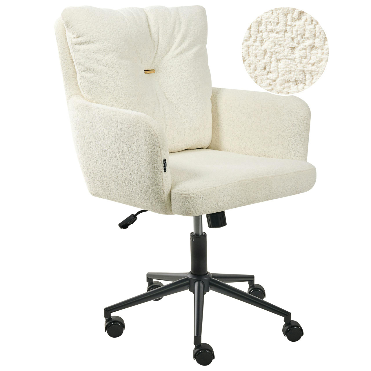 Cadeira home office ALPINE Bouclé Branco creme