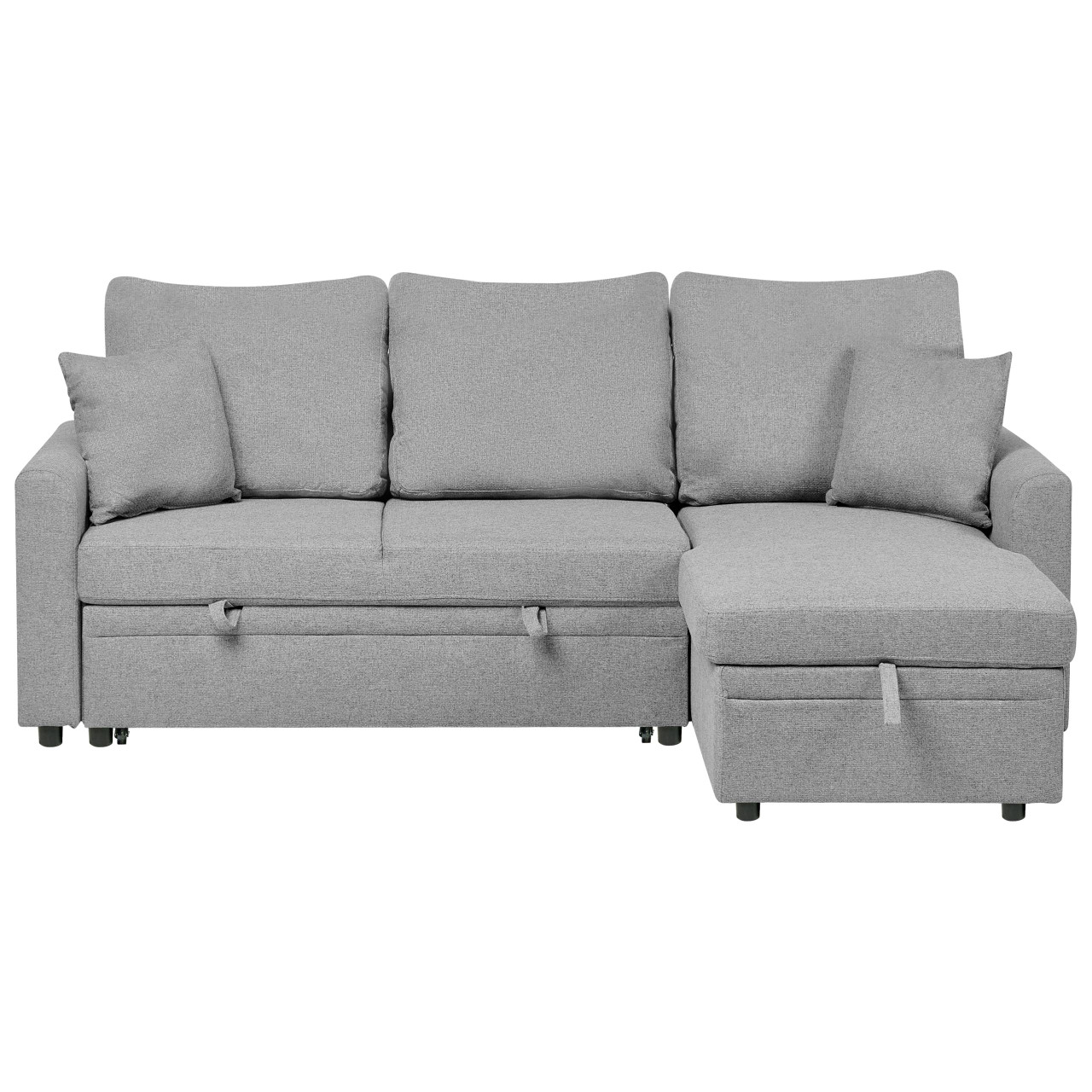 Sofá-cama de canto NASSJO em linho sintético Cinzento
