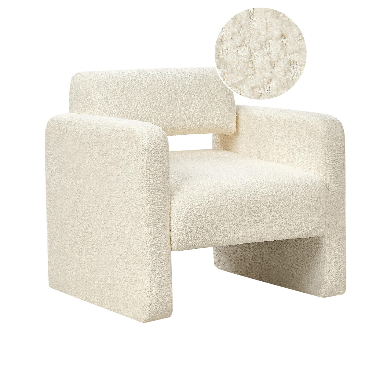 Poltrona Hallsberg em bouclé branco