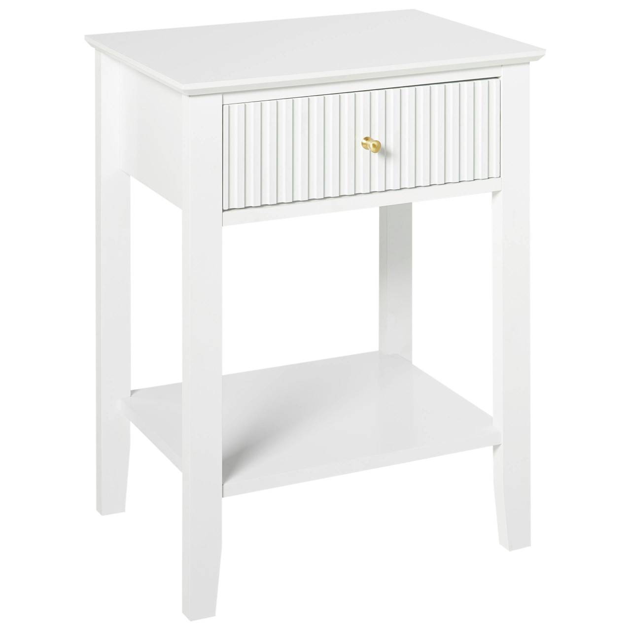 Mesa de cabeceira Assisi em MDF branco