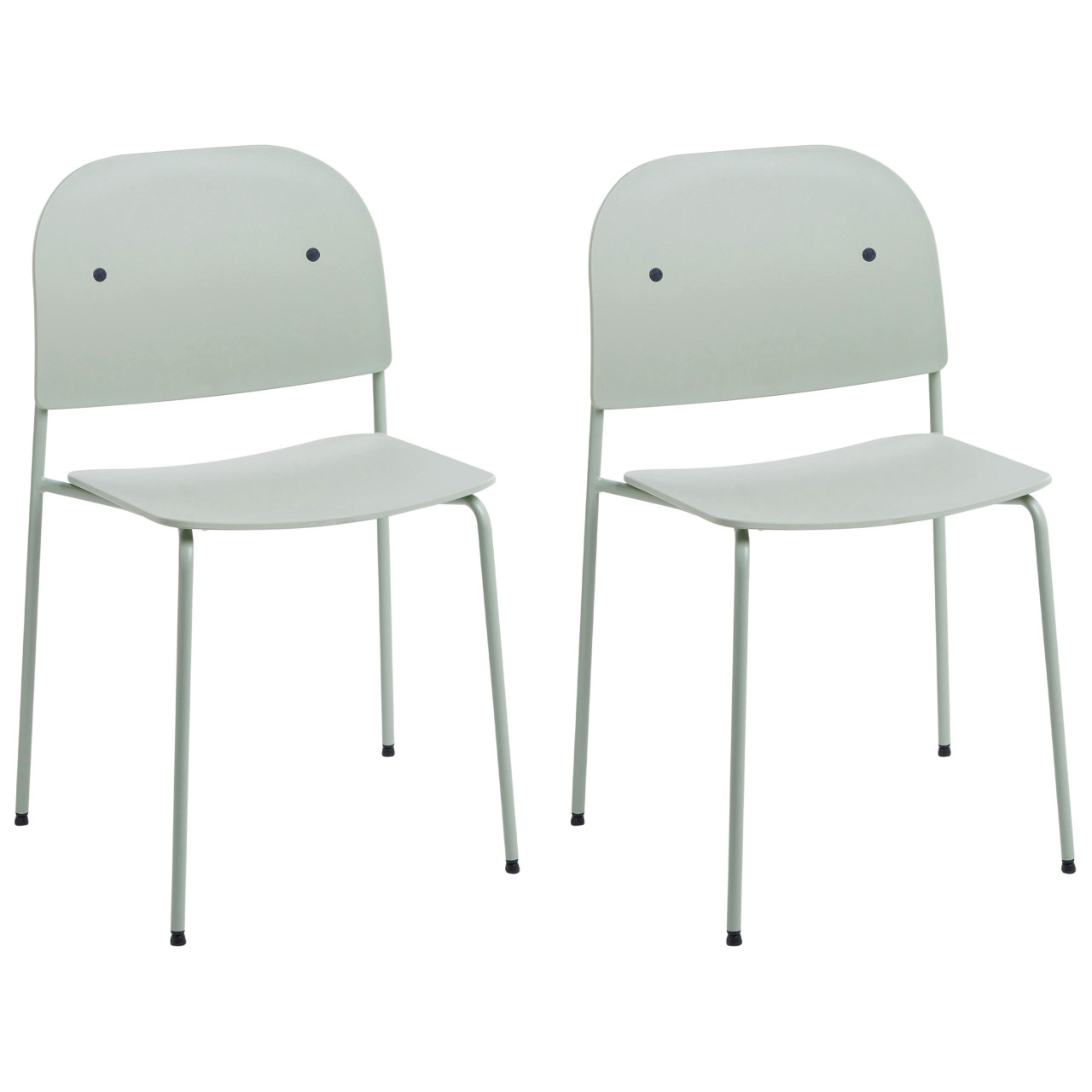 Conjunto de cadeiras em estilo retro industrial monocromático BELIANI Windust de Ferro Verde 51x50x81
