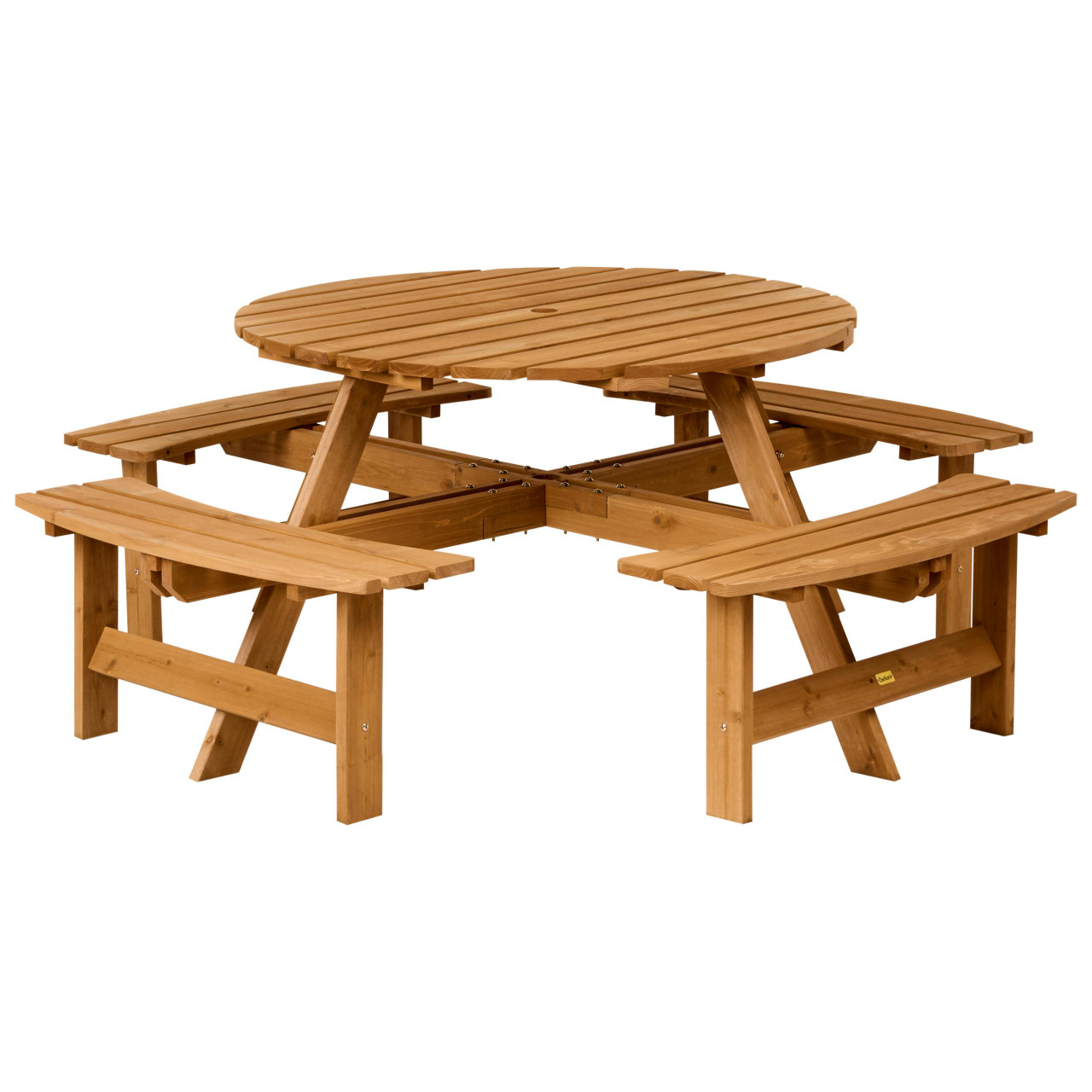 Mesa de piquenique com bancos CAPARCOTTA Madeira de abeto Castanho claro
