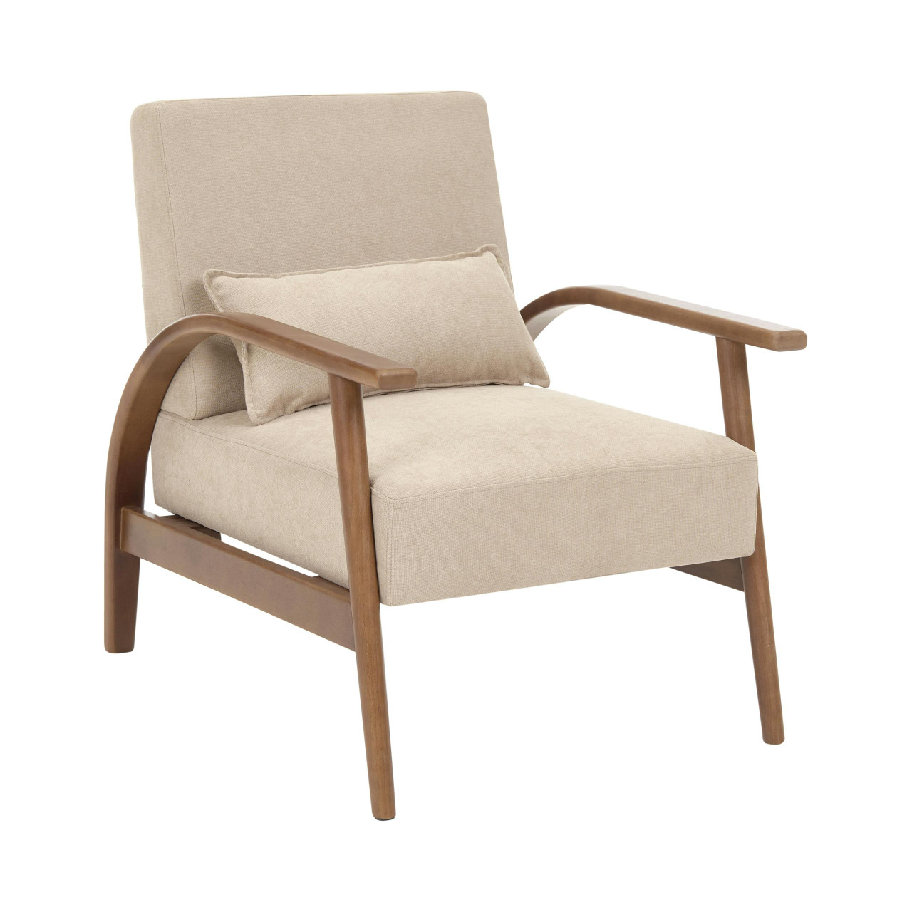 Poltrona BELIANI Skara de Tecido Creme 70x88x83