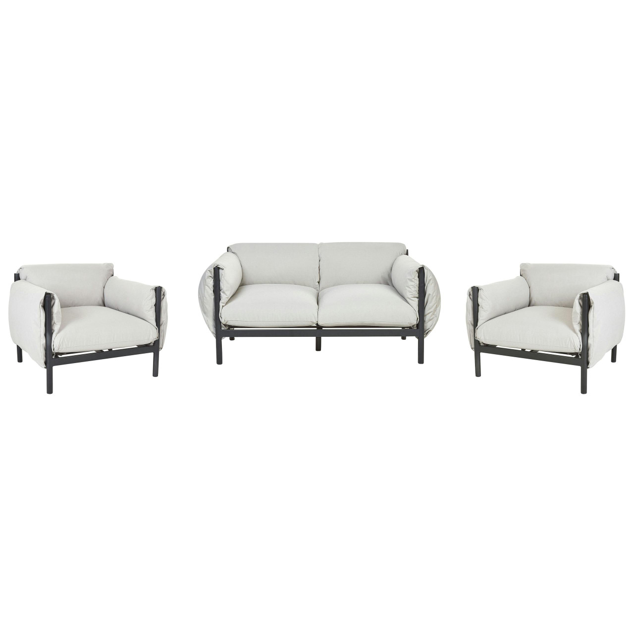 Conjunto de sofás de jardim 4 lugares ESPERIA Metal Cinzento