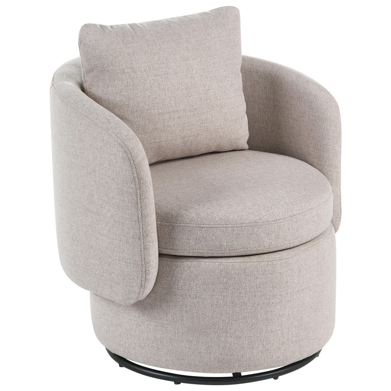 Poltrona giratória BELIANI Horsens de Tecido Creme 72x68x70