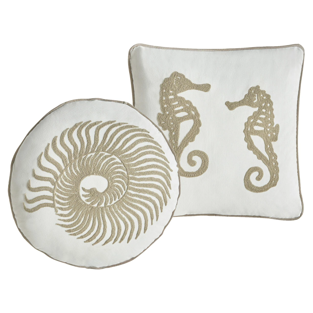 Conjunto de 2 almofadas decorativas SINDORA Algodão 45 x 45 cm Branco Padrão animal
