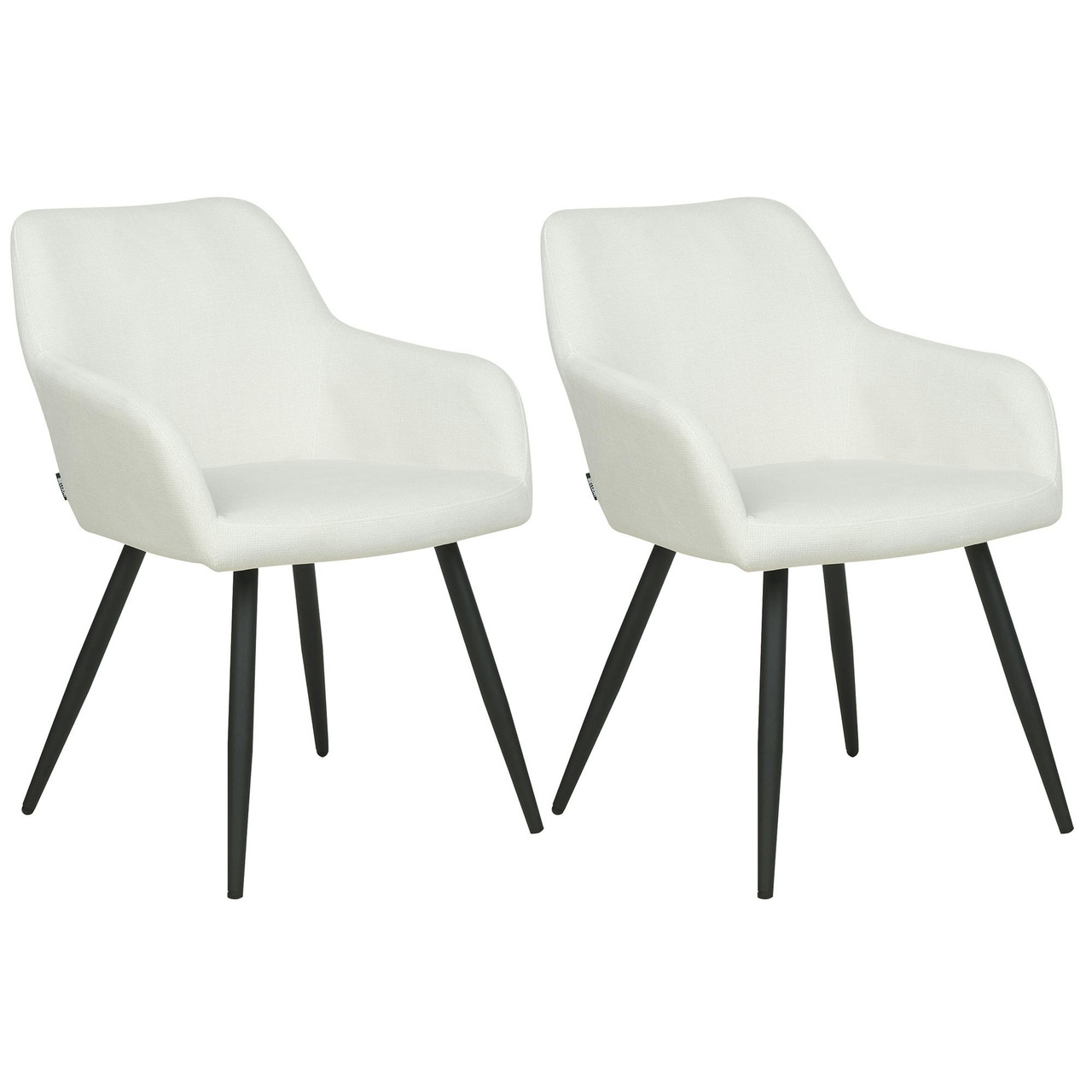 Cadeiras de refeição modernas em veludo branco conjunto 2