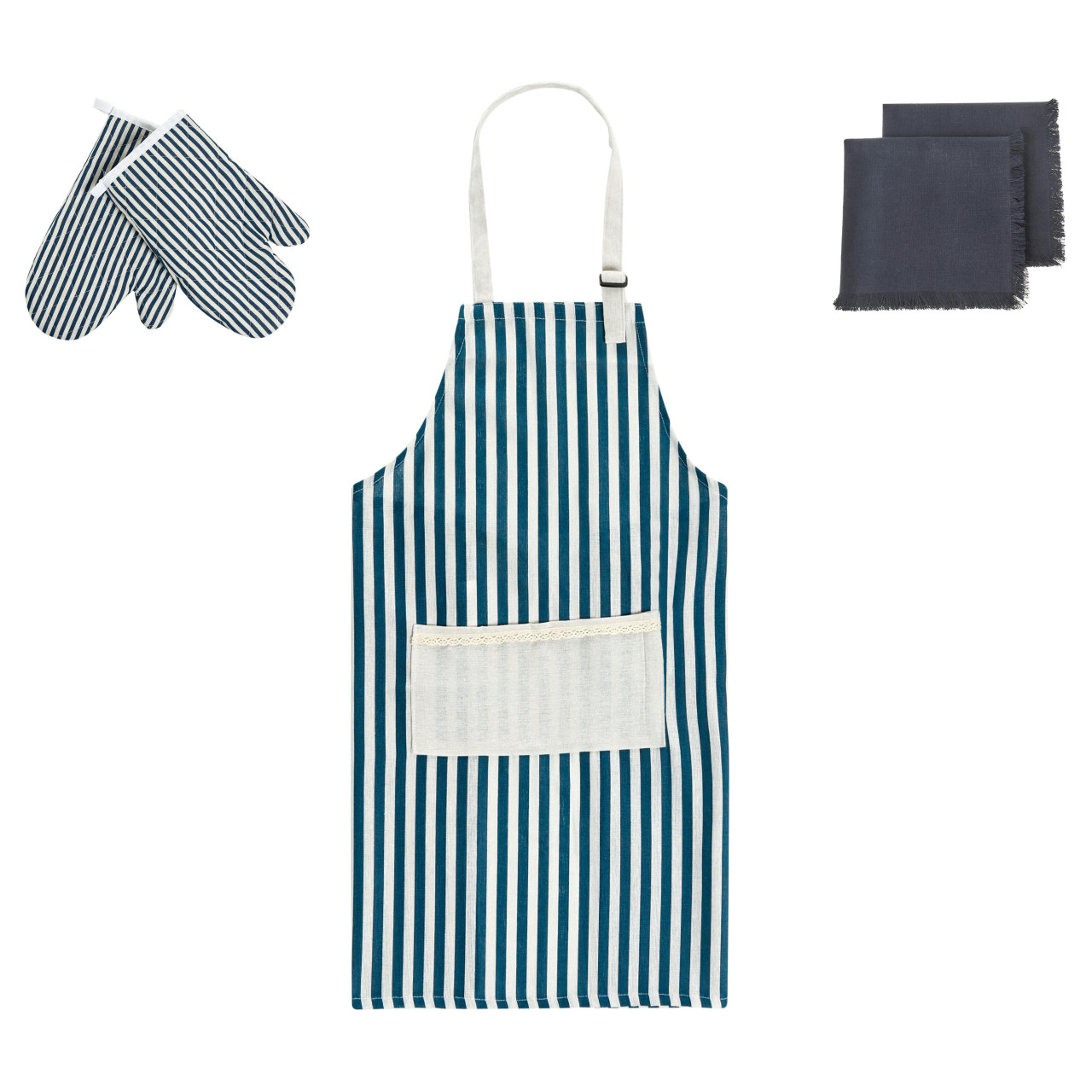 Conjunto de têxteis de cozinha CUCUMIS Azul