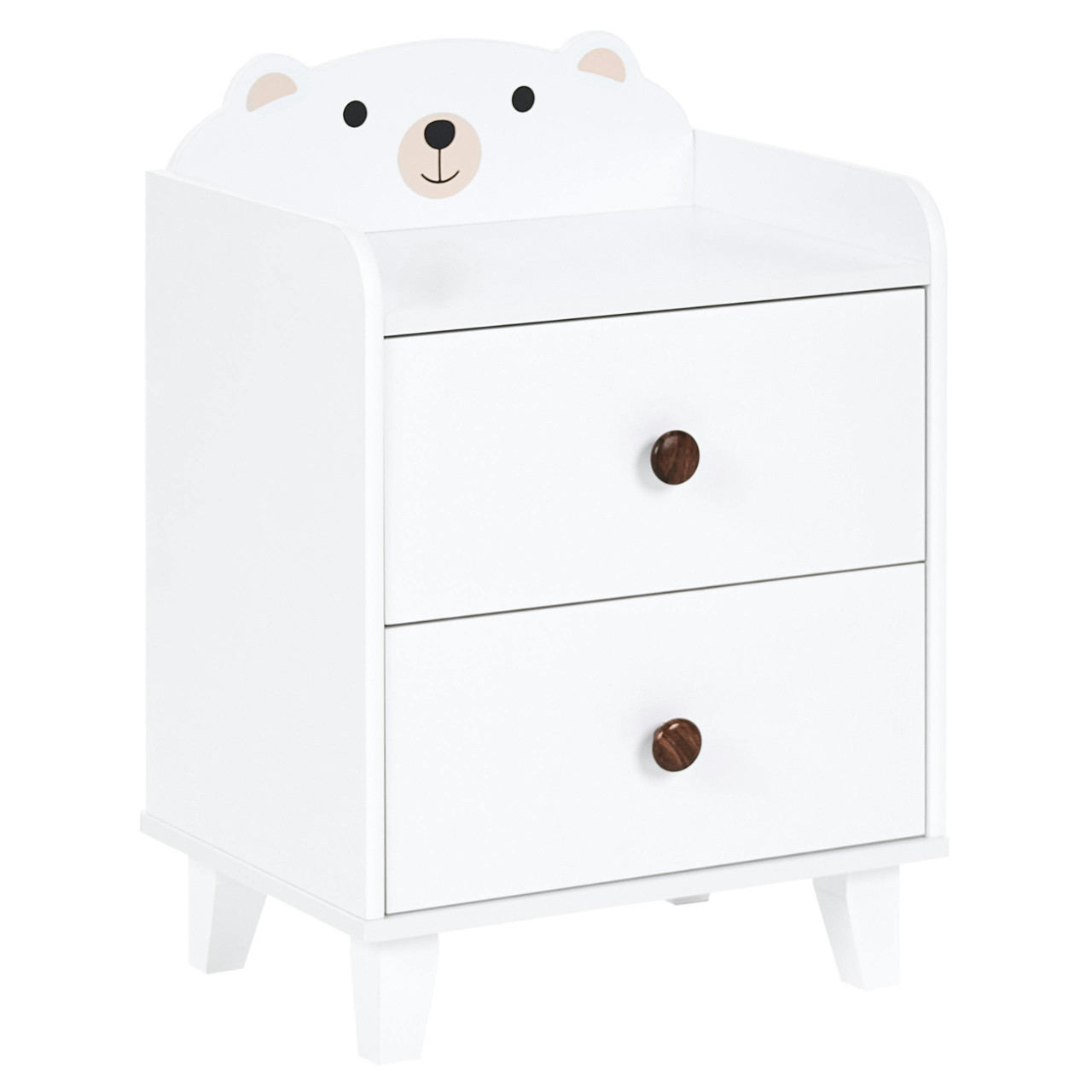 Mesa de cabeceira com 2 gavetas BELIANI Mimili de MDF Branco 40x30x56