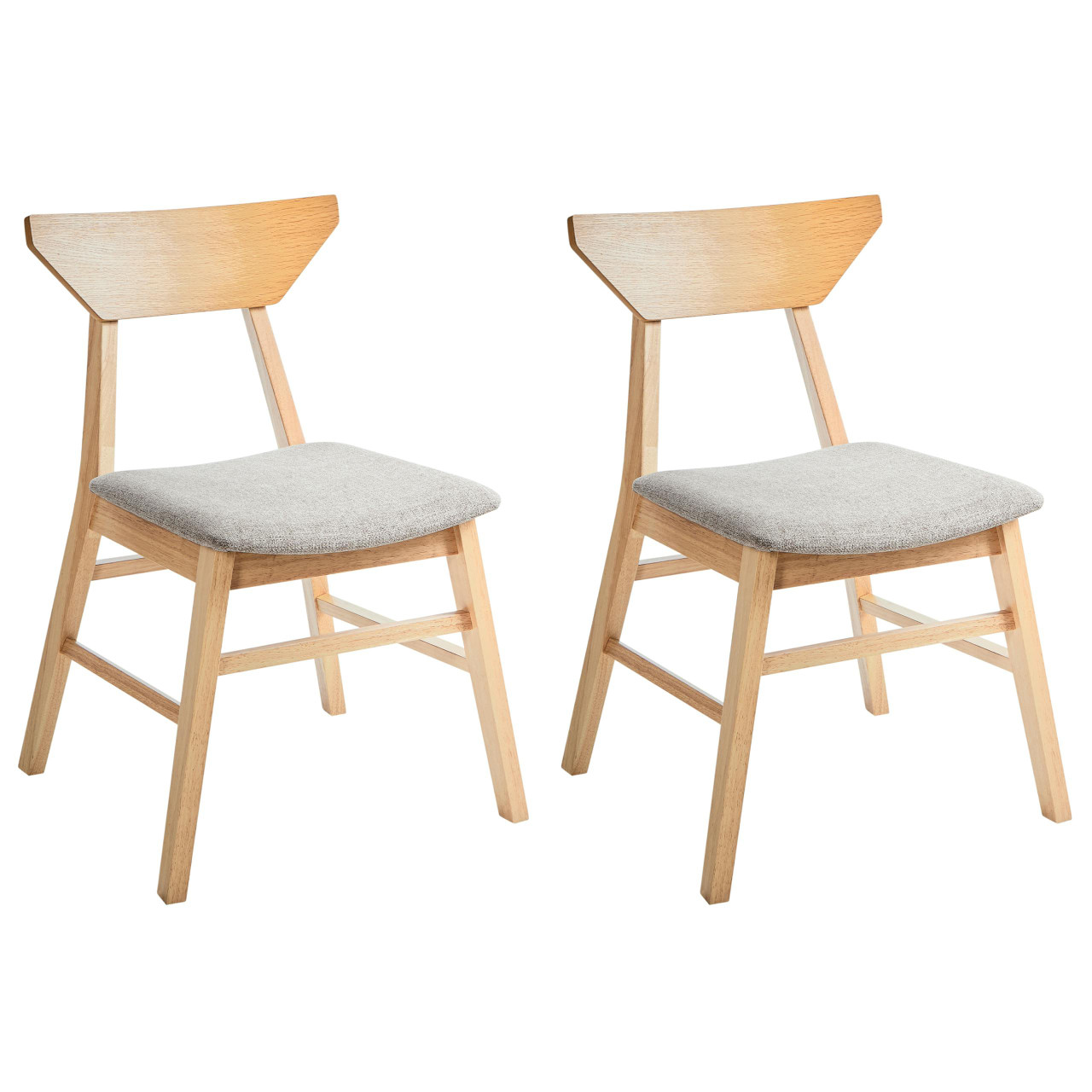 Conjunto de 2 cadeiras retro Hopkins em madeira de caucho