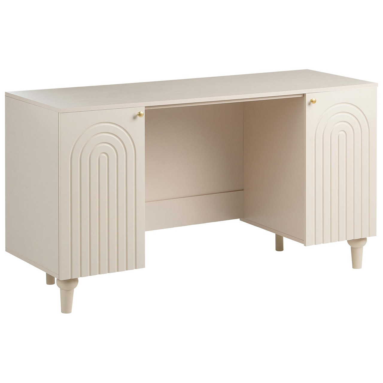 Secretária BELIANI Arvani de MDF Creme 140x50x76