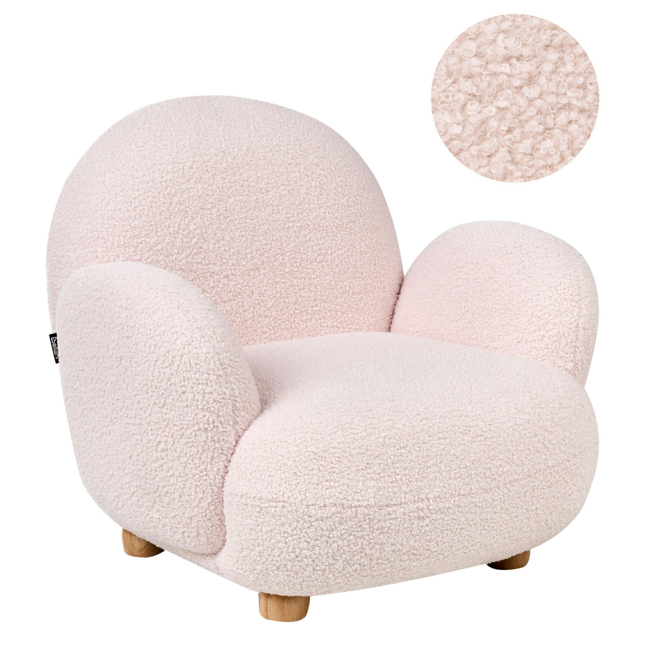 Poltrona para crianças HEM Bouclé Rosa pastel